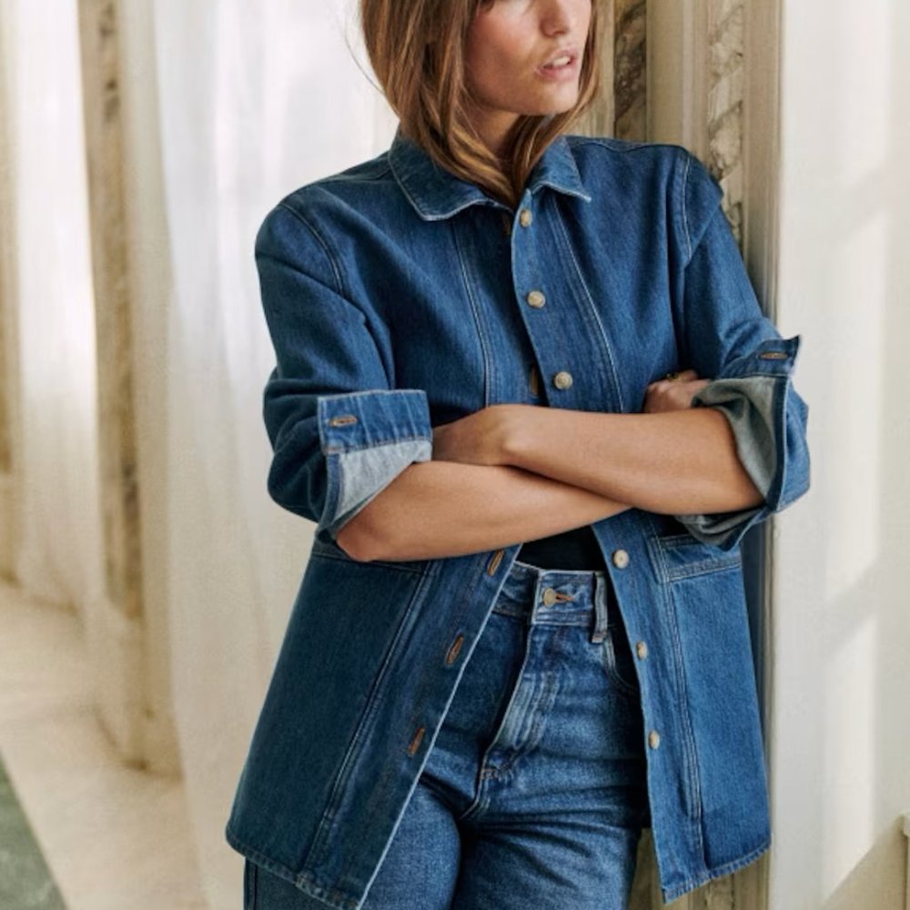 Sézane Will Jacket -- Denim Blue -- Size S